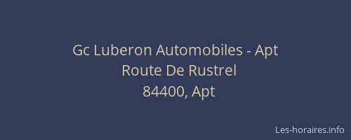 Gc Luberon Automobiles - Apt