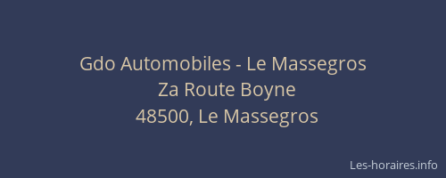 Gdo Automobiles - Le Massegros