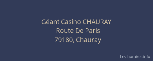 Géant Casino CHAURAY