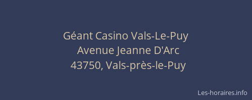 Géant Casino Vals-Le-Puy