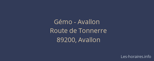 G&eacute;mo - Avallon