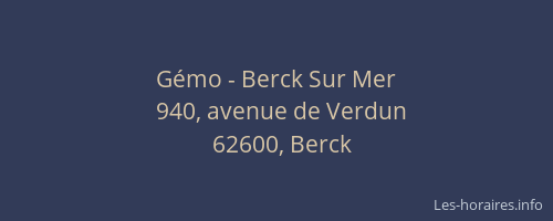 G&eacute;mo - Berck Sur Mer