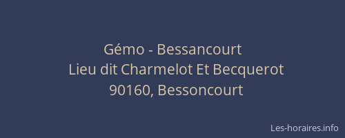 G&eacute;mo - Bessancourt