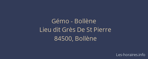 G&eacute;mo - Boll&egrave;ne