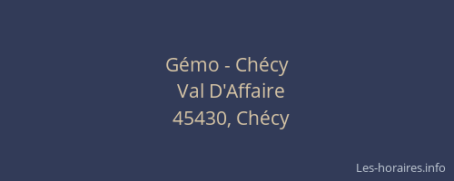 G&eacute;mo - Ch&eacute;cy
