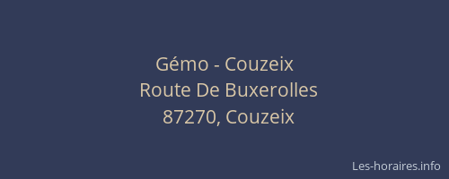 G&eacute;mo - Couzeix