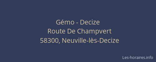 G&eacute;mo - Decize