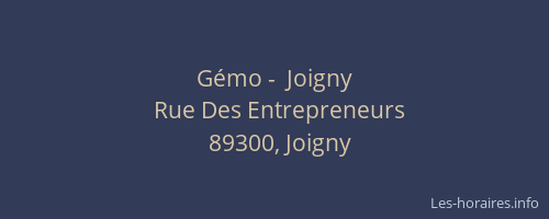 G&eacute;mo -  Joigny