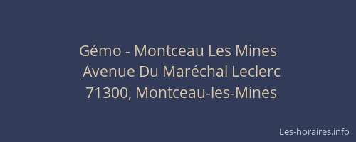 G&eacute;mo - Montceau Les Mines