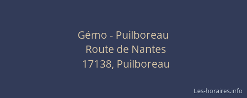G&eacute;mo - Puilboreau