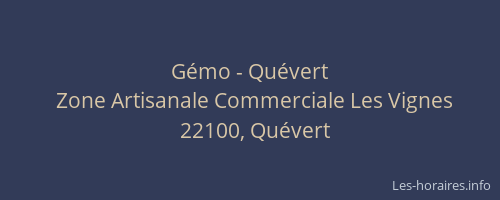 G&eacute;mo - Qu&eacute;vert
