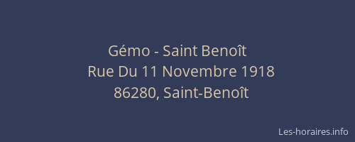 G&eacute;mo - Saint Beno&icirc;t