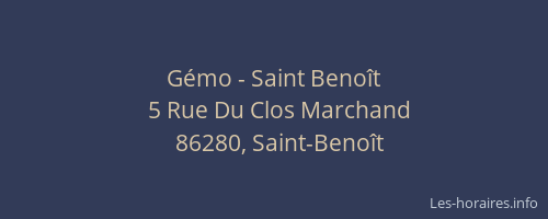 G&eacute;mo - Saint Beno&icirc;t