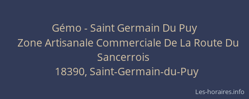 G&eacute;mo - Saint Germain Du Puy