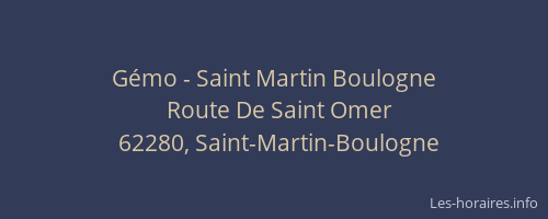 Gémo - Saint Martin Boulogne