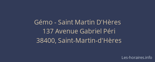 Gémo - Saint Martin D'Hères
