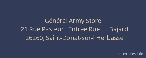 G&eacute;n&eacute;ral Army Store