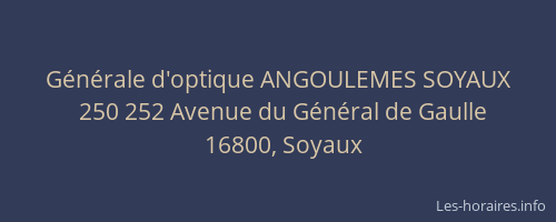 Générale d'optique ANGOULEMES SOYAUX