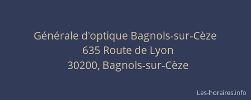 Générale d'optique Bagnols-sur-Cèze