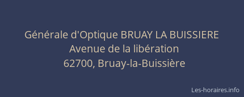Générale d'Optique BRUAY LA BUISSIERE