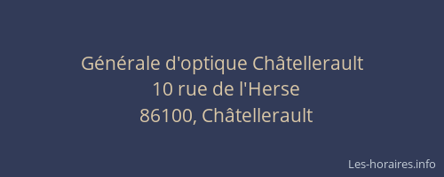 Générale d'optique Châtellerault