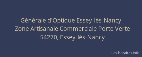 G&eacute;n&eacute;rale d'Optique Essey-l&egrave;s-Nancy