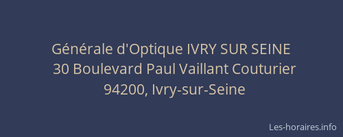 Générale d'Optique IVRY SUR SEINE