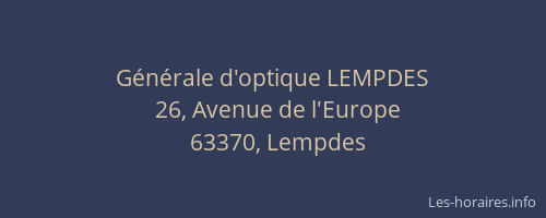 Générale d'optique LEMPDES