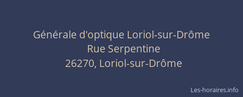 Générale d'optique Loriol-sur-Drôme