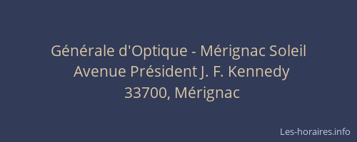 Générale d'Optique - Mérignac Soleil