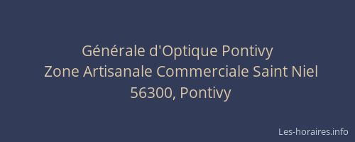 G&eacute;n&eacute;rale d'Optique Pontivy