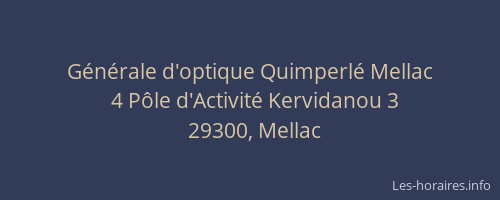 Générale d'optique Quimperlé Mellac