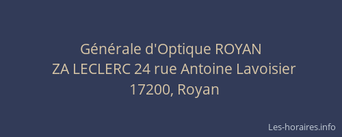 Générale d'Optique ROYAN