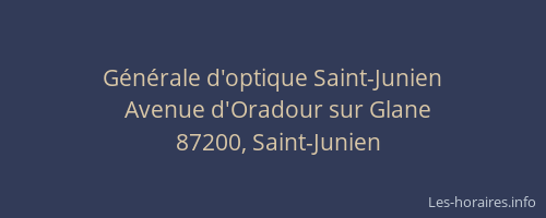 Générale d'optique Saint-Junien