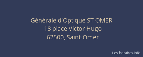 Générale d'Optique ST OMER