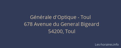 Générale d'Optique - Toul