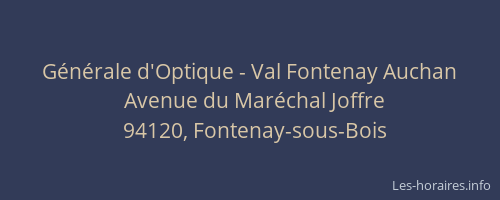 Générale d'Optique - Val Fontenay Auchan