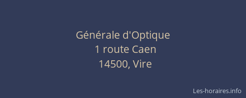 G&eacute;n&eacute;rale d'Optique
