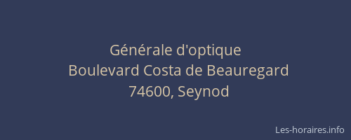 G&eacute;n&eacute;rale d'optique