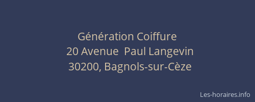 G&eacute;n&eacute;ration Coiffure