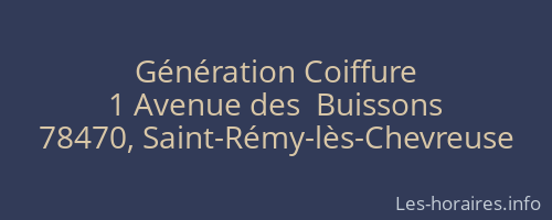 G&eacute;n&eacute;ration Coiffure