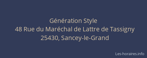 G&eacute;n&eacute;ration Style