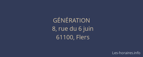 G&Eacute;N&Eacute;RATION