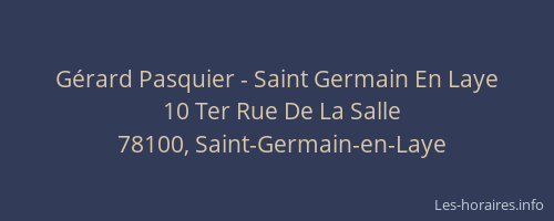 Gérard Pasquier - Saint Germain En Laye