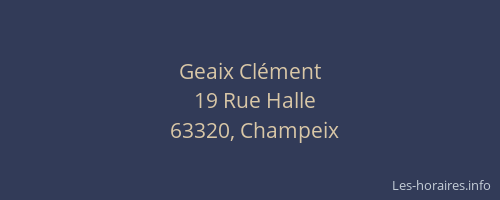 Geaix Cl&eacute;ment