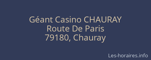 Géant Casino CHAURAY