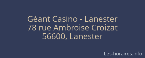 Géant Casino - Lanester