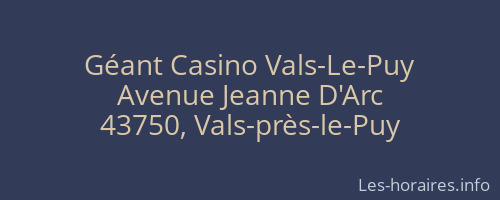 Géant Casino Vals-Le-Puy