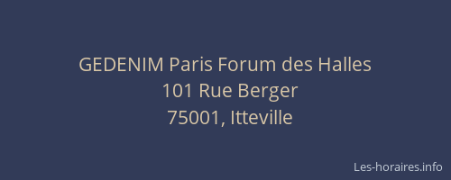 GEDENIM Paris Forum des Halles