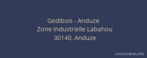 Gedibois - Anduze